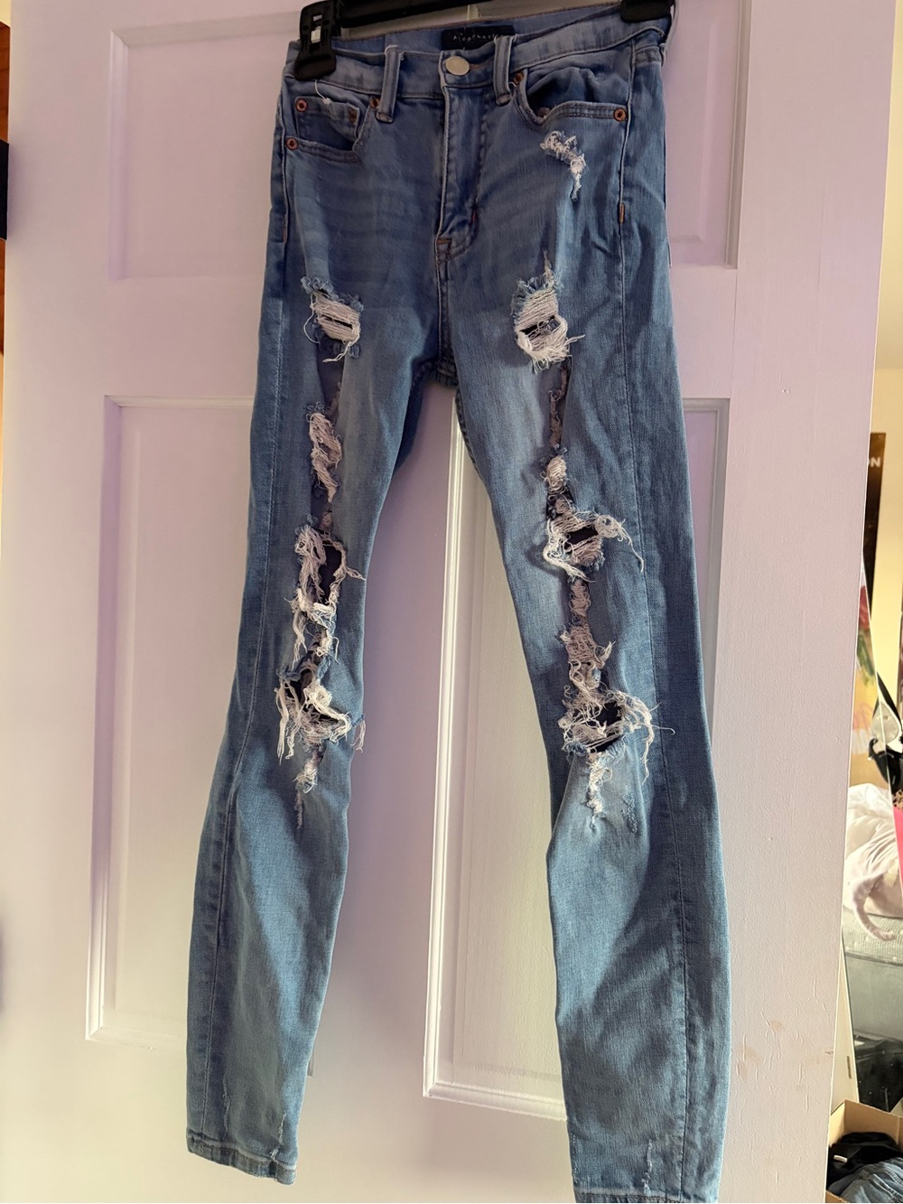 Aeropostale Light Blue Ripped Skinny Jeans